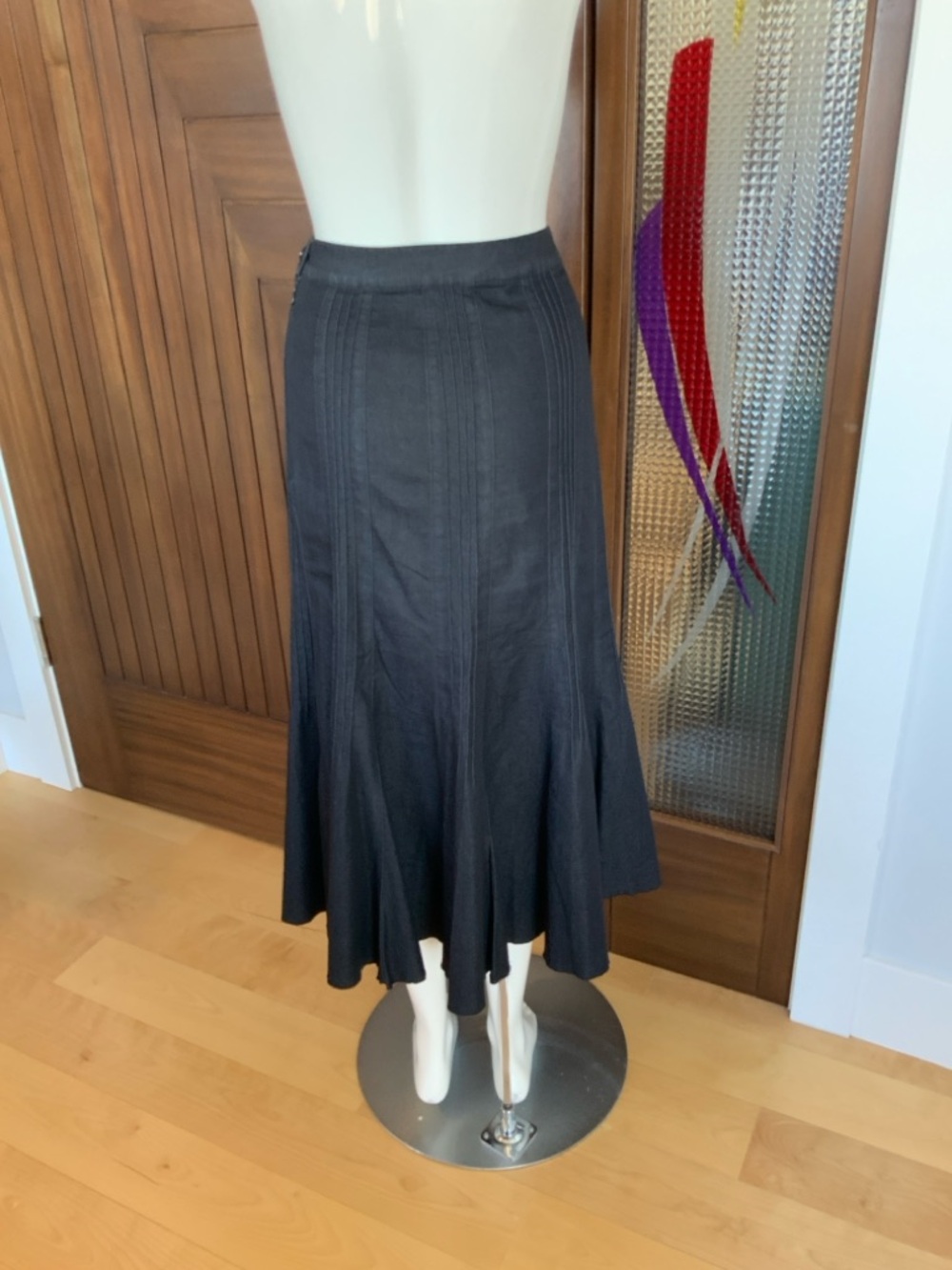 SIMON CHANG Black Denim Skirt, Sz 12